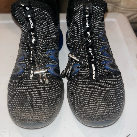Kids Sneakers - Black and Blue - Picture 1 of 3